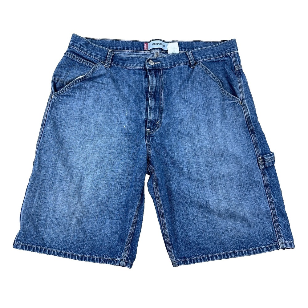 Vintage Y2K Levis Shorts Men 38 Carpenter Baggy Jorts Work Wear Med Wash Faded *